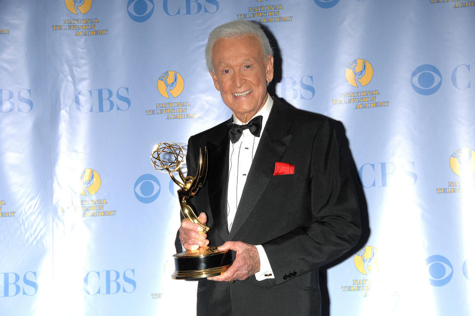 Bob Barker poses with his award for Outstanding Game Show Host at the 2007 Daytime Emmy Awards, held at the Kodak Theater in Hollywood, California.