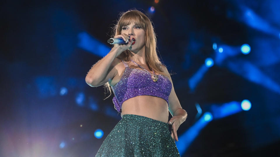 Taylor Swift performs in Lisbon as part of the Eras Tour. (Getty/TAS Rights Management)