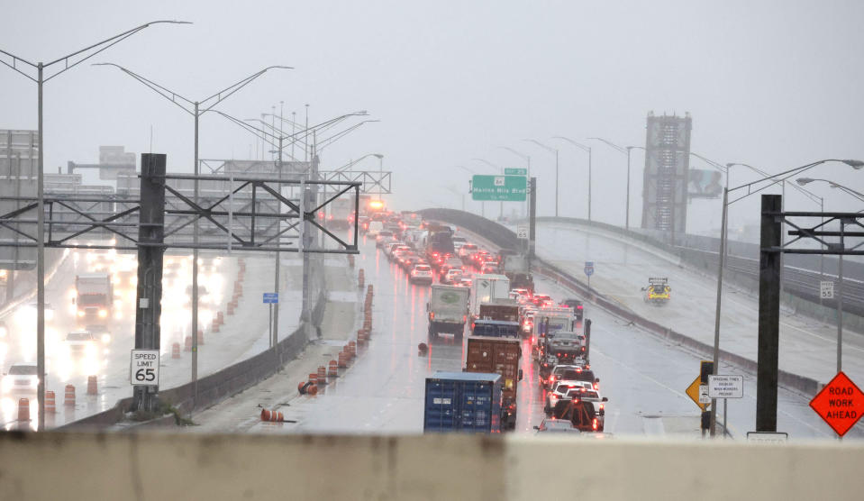 Southbound traffic on I-95 on Wednesday was at a standstill past Davie Boulevard in Fort Lauderdale, Fla.