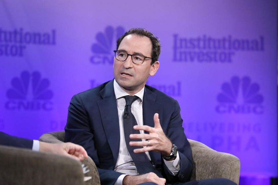 DELIVERING ALPHA -- CNBC?s David Faber interviews Jonathan Gray, Blackstone President and Chief Operating Officer, at the CNBC Institutional Investor Delivering Alpha conference July 18th in NYC. (Seated: Jonathan Gray, President and Chief Operating Officer, Blackstone). -- (Photo by: Heidi Gutman/CNBC/NBCU Photo Bank/NBCUniversal via Getty Images)