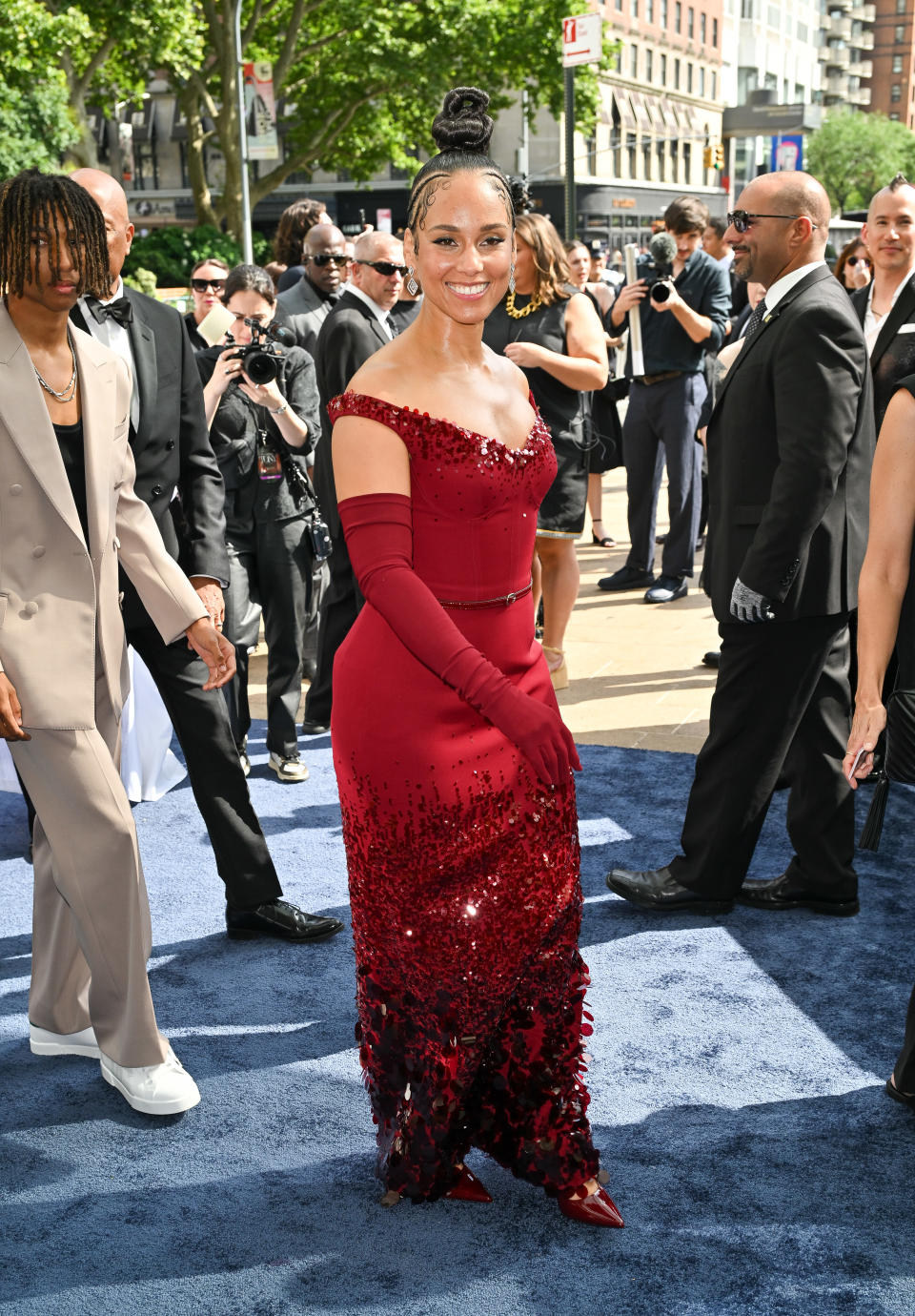 Alicia Keys, Gucci, Tony Awards 2024, slingback, custom, musical, red carpet