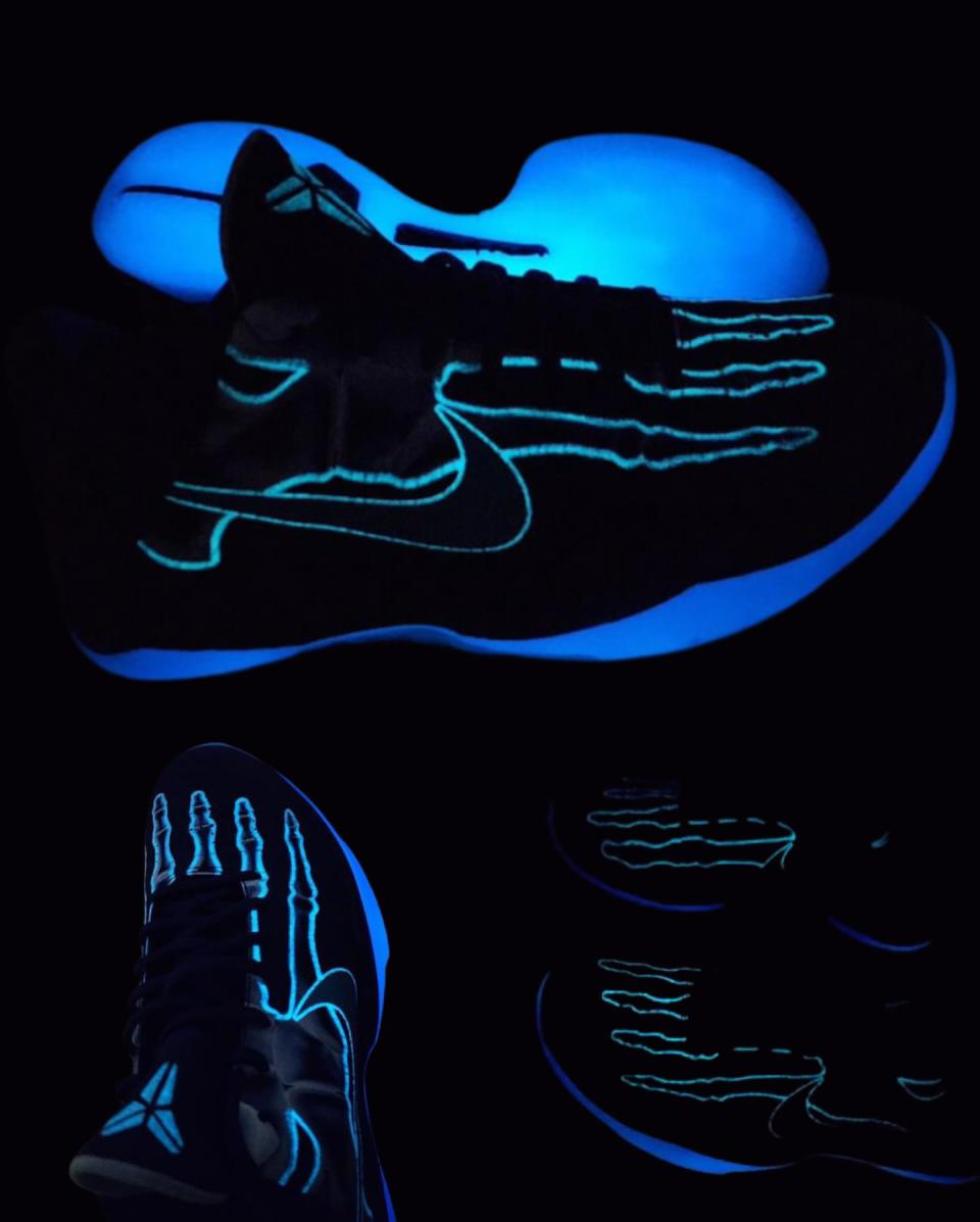 Nike Kobe 5 Protro “X-ray” (glow-in-the-dark details). Credit: @idontsellshoes