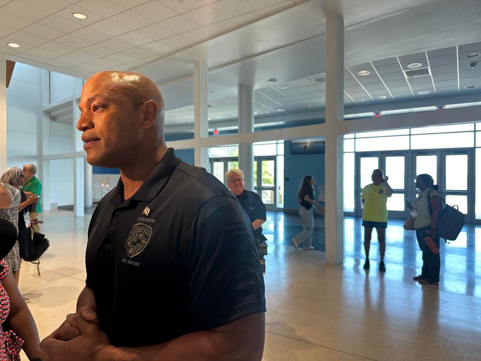 Maryland Governor Wes Moore attends the annual Maryland Municipal League (MML) Summer Conference inside the Ocean City, Maryland, Roland E. Powell Convention Center on Monday, June 24, 2024.