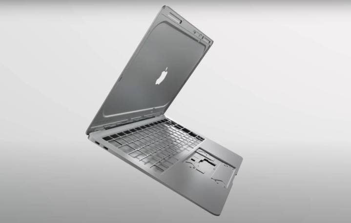 The chassis of the 2018 MacBook Air as seen in the ad.