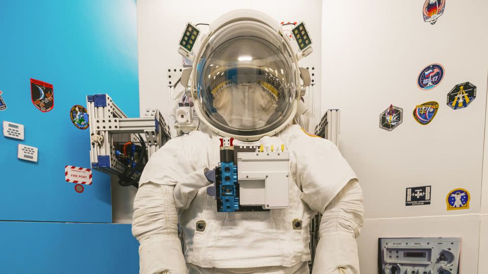 Collins Aerospace’s Next-Gen spacesuit, intended for use at the International Space Station, is seen during the design process. The company and NASA have agreed to end a deal on new spacesuits. - Trent Sugg/Collins Aerospace/PR Newswire