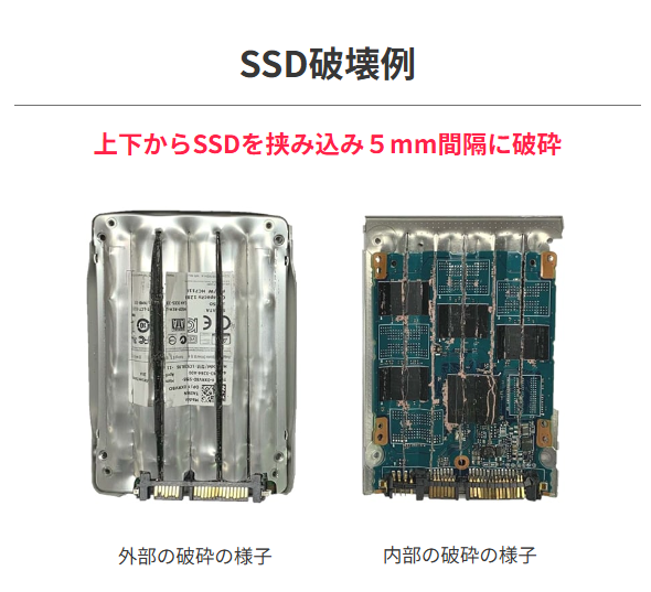 Damage done to the 2.5-inch SSDs