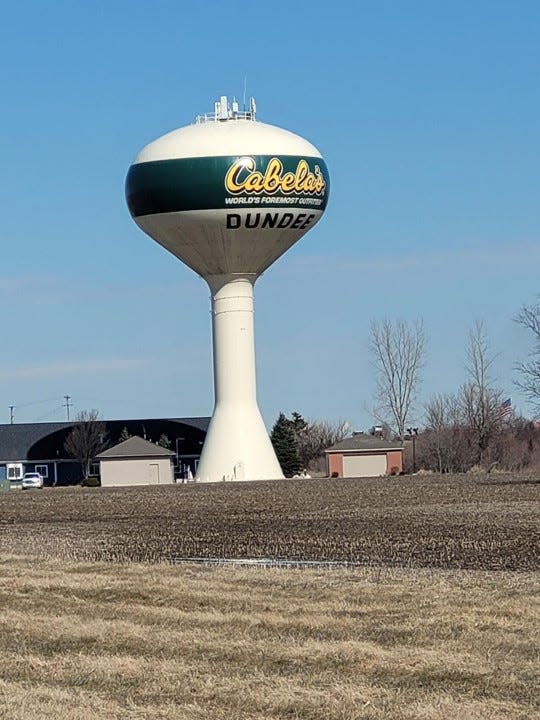 Dundee's water tower is shown. The village is using grant money to check and replace water service line.