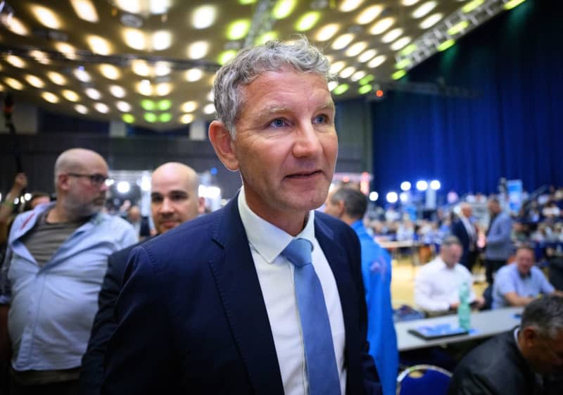 Chairman of the Thuringian AfD party Bjoern Hoecke attends the Alternative for Germany (AfD) party congress at the Grugahalle in Essen. Bernd von Jutrczenka/dpa