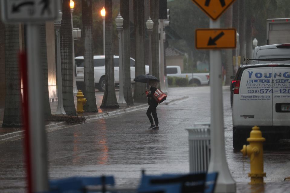 Copious amounts of rain continues to fall on Southwest Florida including downtown Fort Myers and Palm Beach Boulevard on June 13, 2024.