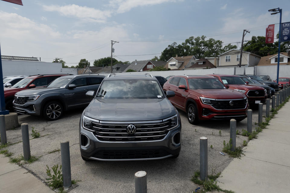 CHICAGO, ILLINOIS - JUNE 20: Cars sit on a dealership's lot on June 20, 2024 in Chicago, Illinois. A cyber attack on CDK Global, a software provider that helps dealerships manage sales and service, has crippled the workflow at approximately 15,000 dealerships across the United States and Canada. (Photo by Scott Olson/Getty Images)