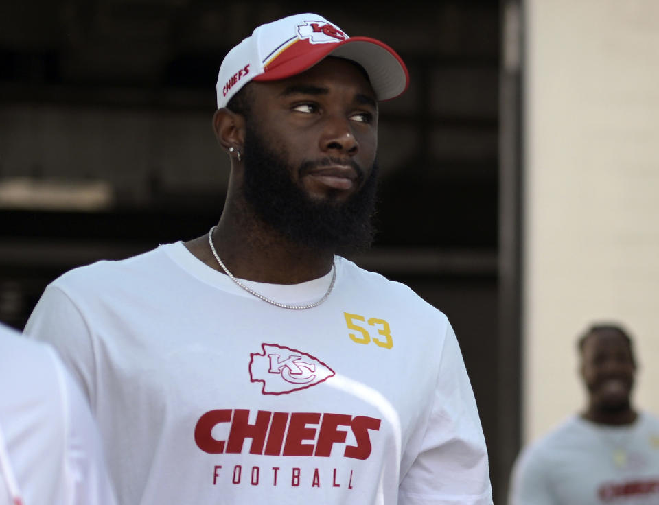 BJ Thompson was drafted by the Chiefs in the fifth round of the 2023 NFL Draft out of Stephen F. Austin and Baylor. (AP Photo/Phelan M. Ebenhack, File)