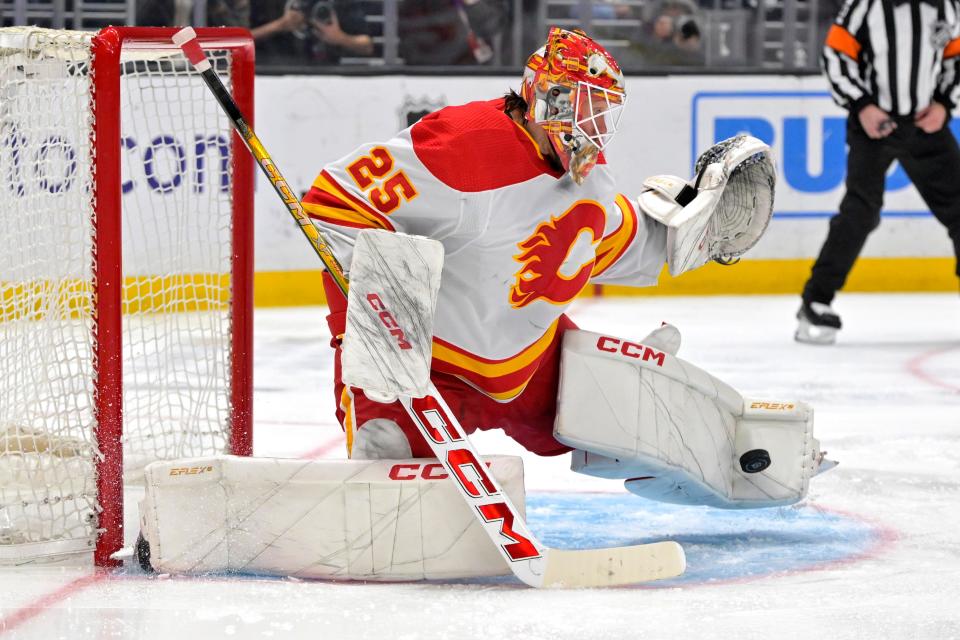 The Calgary Flames traded goaltender Jacob Markstrom to the New Jersey Devils.