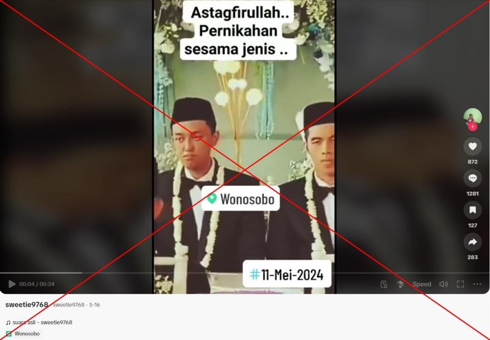<span>Screenshot of a TikTok post sharing the false claim, taken on June 13, 2024</span>