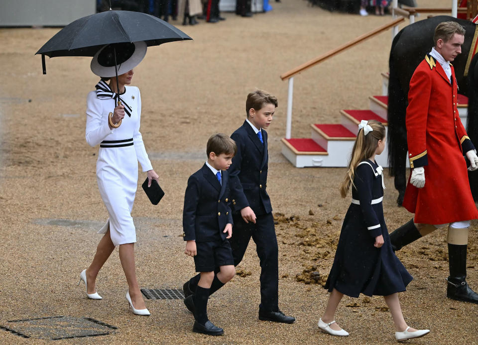 Princess Charlotte, Mary Jane, white, dress shoe, sailor, bow, Trooping the Colour, London