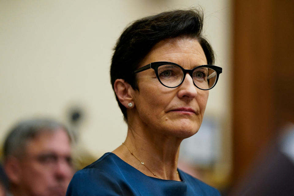 FILE PHOTO: Citigroup CEO Jane Fraser attends a U.S. House Financial Services Committee hearing titled “Holding Megabanks Accountable: Oversight of America’s Largest Consumer Facing Banks” on Capitol Hill in Washington, U.S., September 21, 2022. REUTERS/Elizabeth Frantz/File Photo