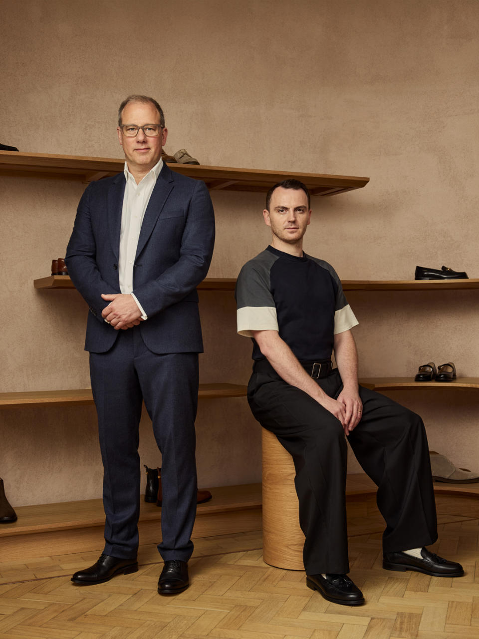 Russell & Bromley chief executive Andrew Bromley and Daniel Beardsworth-Shaw, Russell & Bromley's first creative director