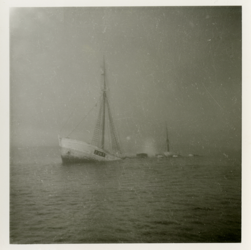 An archival photo shows the Quest sinking in 1962. / Credit: Royal Canadian Geographical Society