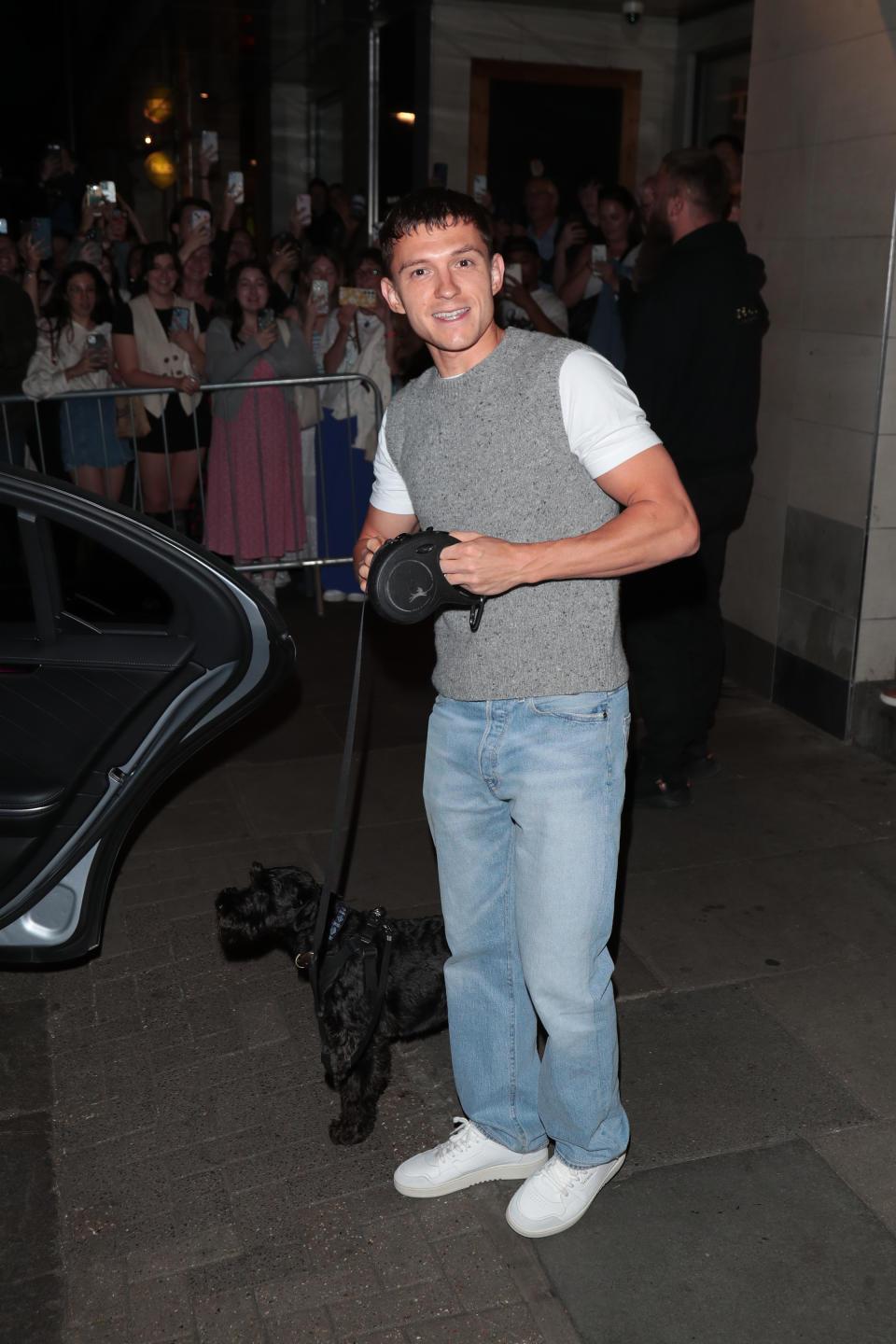 Tom Holland, sneakers, white sneakers, Axel Arigato, casual, London, denim