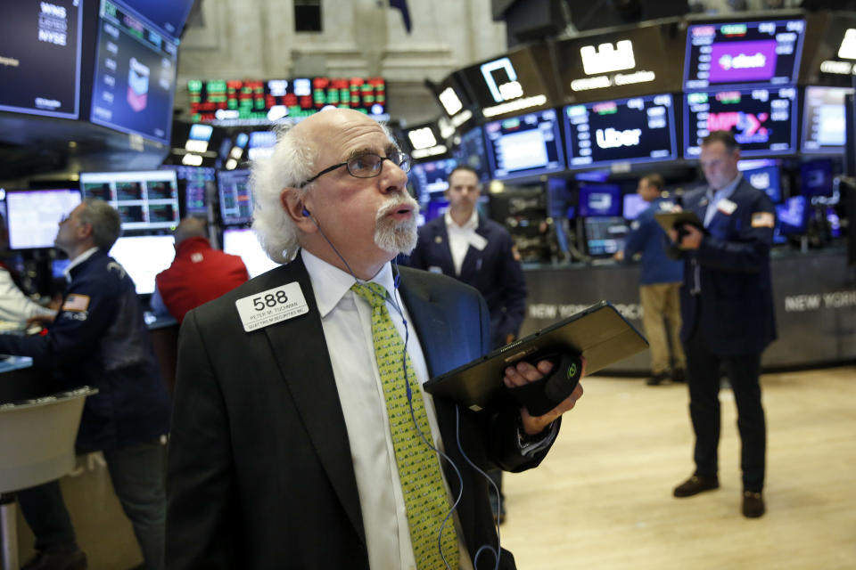 NEW YORK, NY - JUNE 21: Trader Peter Tuchman works on the floor of the New York Stock Exchange (NYSE) ahead of the closing bell, June 21, 2019 in New York City. U.S. stocks finished down slightly at the close on Friday but are still on pace for a strong month. (Photo by Drew Angerer/Getty Images)