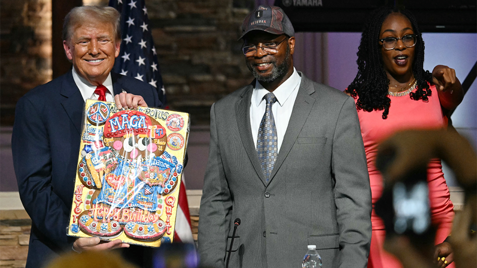 Supporters of Trump at Detroit church