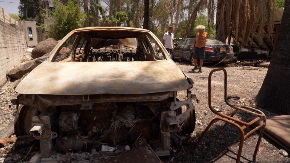 David's burnt out car