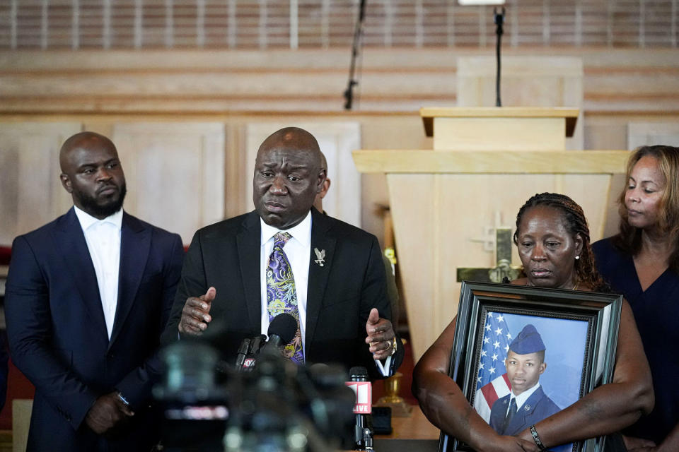 Ben Crump and Chantemekki Fortson. (Brynn Anderson / AP file)