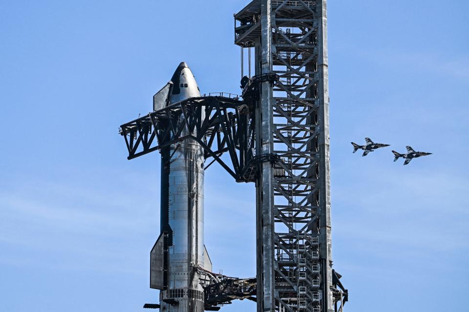 The SpaceX Starship spacecraft at Starbase in Boca Chica, Texas.