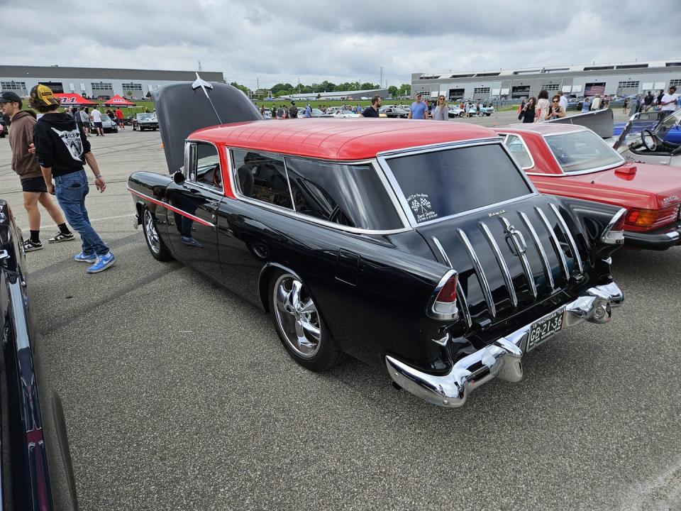 1955 chevy nomad at m1 concourse vintage cars and coffee 2024