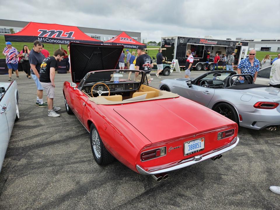 1967 ghia 450ss roadster at m1 concourse vintage cars and coffee 2024