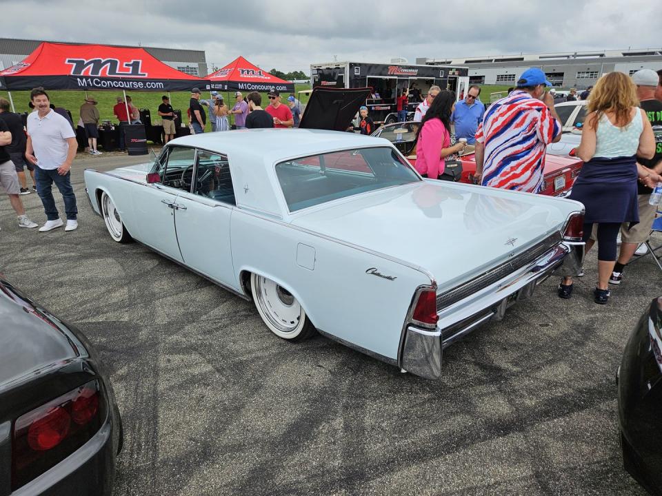 lincoln continental low rider at m1 concourse vintage cars and coffee 2024