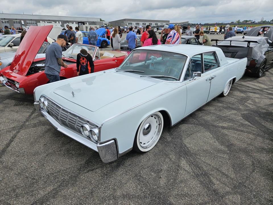 lincoln continental low rider at m1 concourse vintage cars and coffee 2024