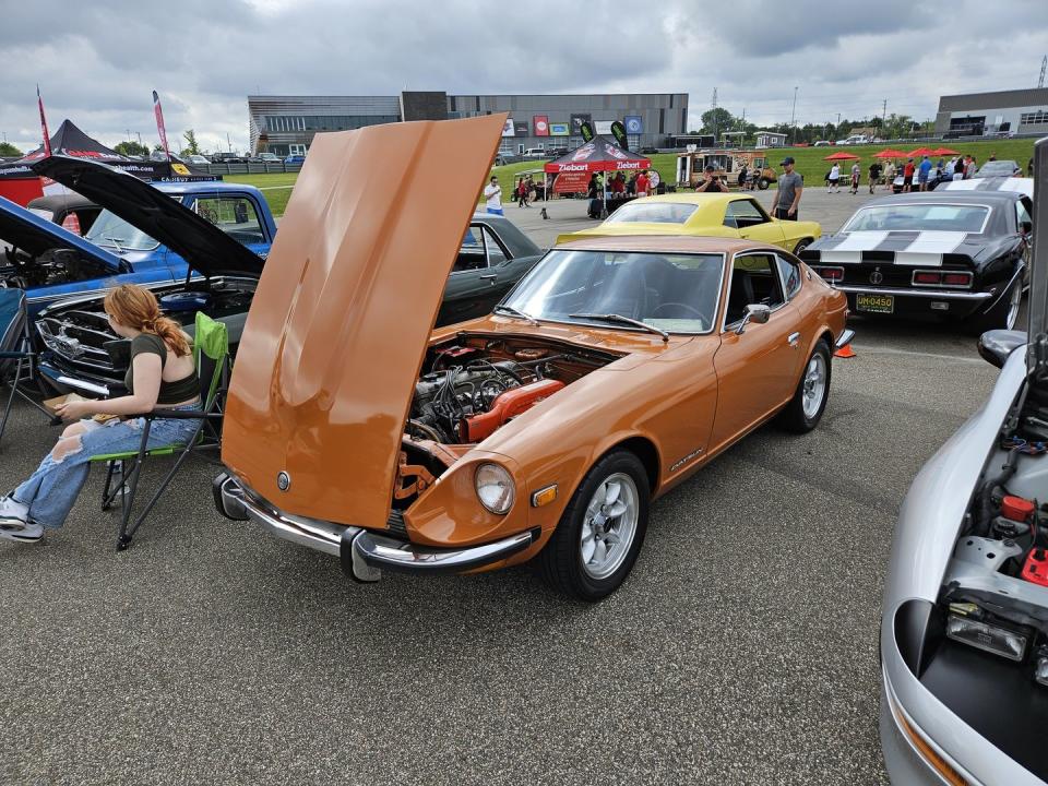 1973 datsun 240z coupe at m1 concourse vintage cars and coffee 2024