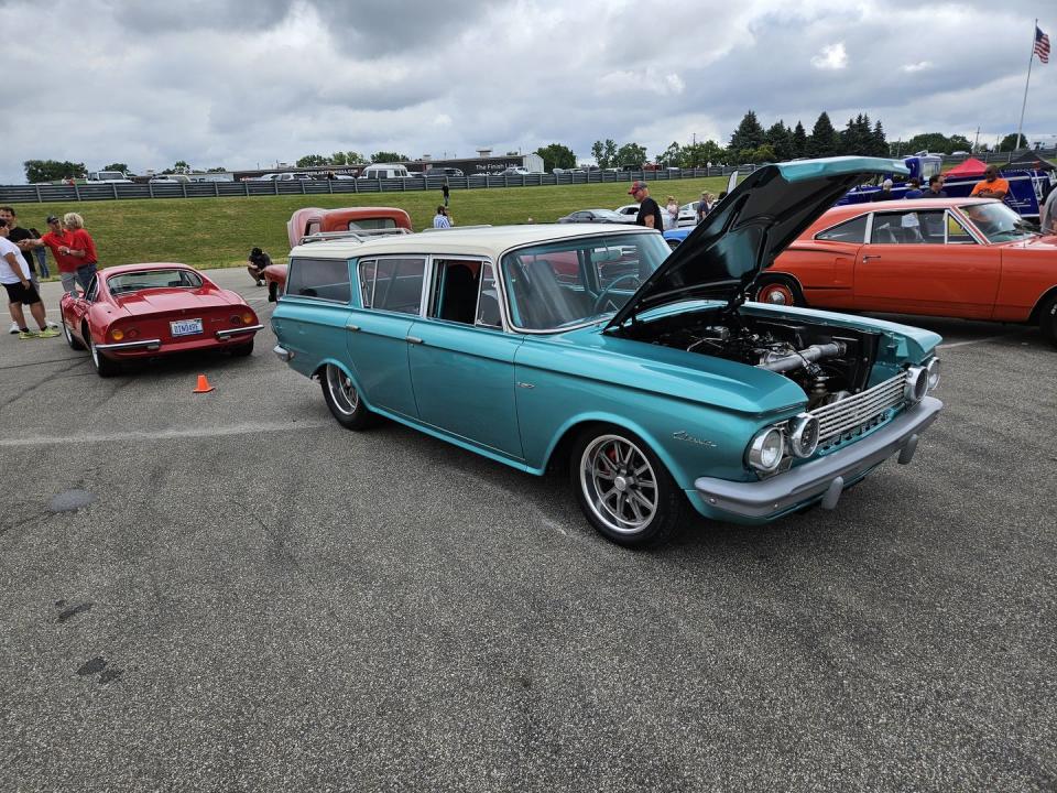 rambler 400 cross country wagon at m1 concourse vintage cars and coffee 2024