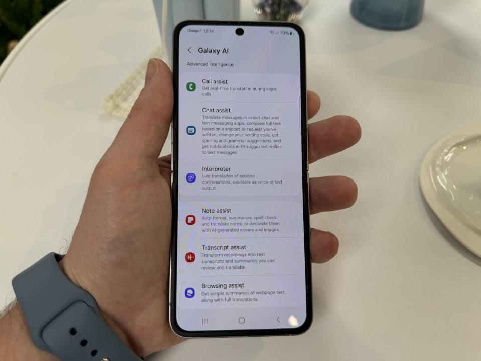 Samsung's various Galaxy AI features. (Image: Howley)