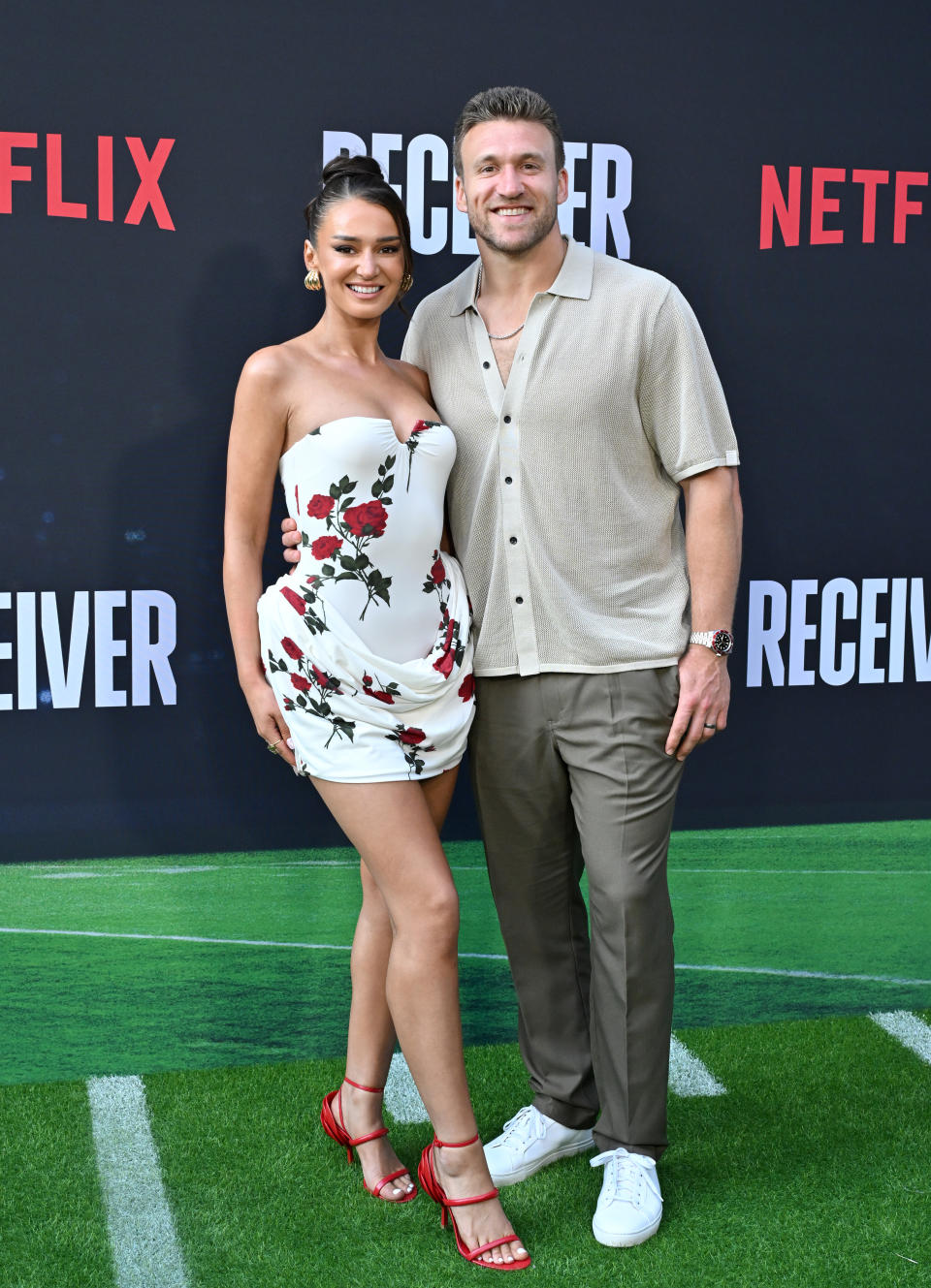 Kristin Juszczyk and Kyle Juszczyk attend the Los Angeles Premiere of Netflix's New Sports Series "Receiver."