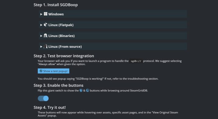 Instructions for using the SGDBoop application.