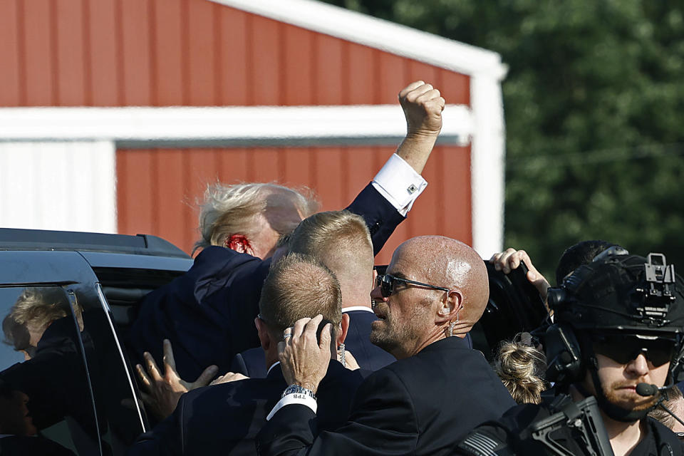 Donald Trump Injured During Shooting At Campaign Rally In Butler, PA (Anna Moneymaker / Getty Images)