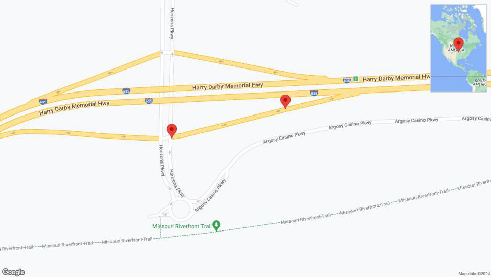 A detailed map that shows the affected road due to 'Broken down vehicle on Horizons Parkway in Riverside' on July 21st at 8:18 p.m.