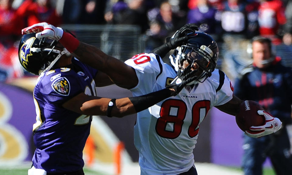 Andre Johnson was the Houston Texans' second-ever first-round pick and is now their first Pro Football Hall of Famer. (Photo by Jonathan Newton/The Washington Post via Getty Images)