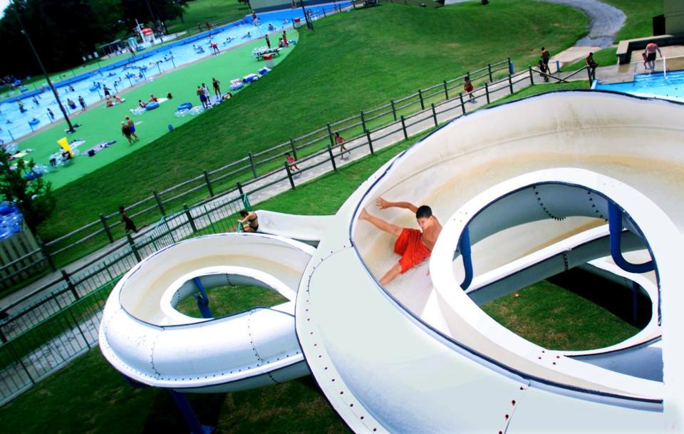 Visitors to the Wave Country enjoy the last vestige of summer while the temperatures are still in the 90's on Aug. 18, 2002.