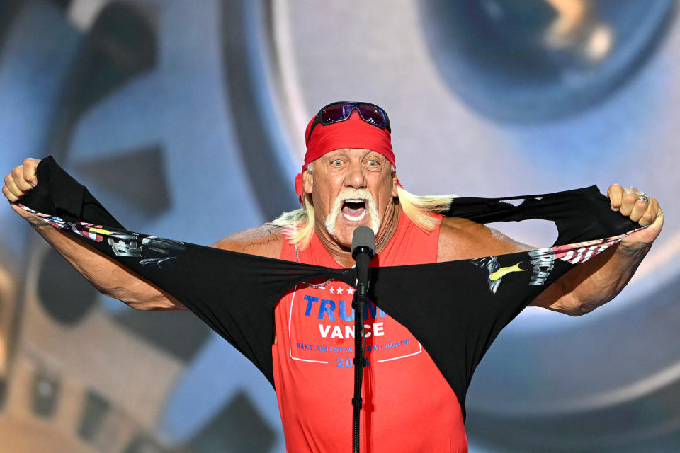 Image: politics political hulk hogan rnc shirt (Andrew Caballero-Reynolds / AFP - Getty Images)