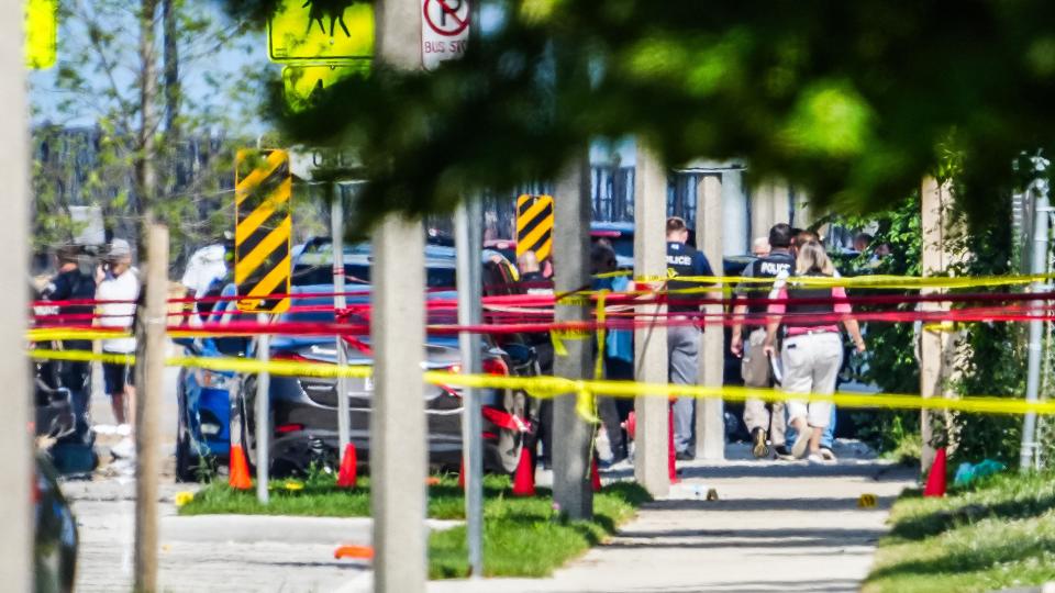 Scene of a police involved shooting near North 14th and West Vliet Streets outside of the security perimeter for the Republican National Convention in Milwaukee, Wisconsin, July 16, 2024. Scott Ash / Milwaukee Journal Sentinel