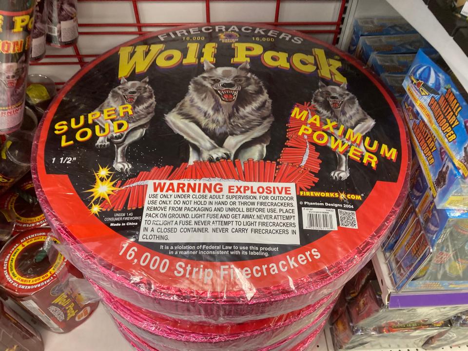 This 16,000-strip firecracker packet is for sale at the Daytona Beach Phantom Fireworks