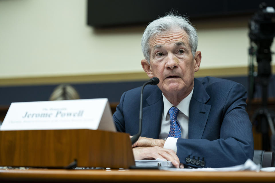 WASHINGTON, DC - JULY 10: Federal Reserve Bank Chair Jerome Powell speaks during a House Financial Services Committee hearing on the Federal Reserve's Semi-Annual Monetary Policy Report at the U.S. Capitol on July 10, 2024 in Washington, DC. Powell discussed lowering inflation rates, stating 