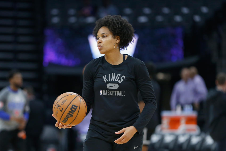 Lindsey Harding and JJ Redick played in college at the same time at Duke and previously worked together on the 76ers. (Lachlan Cunningham/Getty Images)