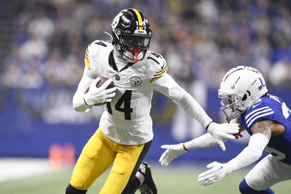 Steelers receiver George Pickens has shown plenty of big-play potential, but can he become a more consistent fantasy asset with more opportunities this season? (Photo by Michael Allio/Icon Sportswire via Getty Images)