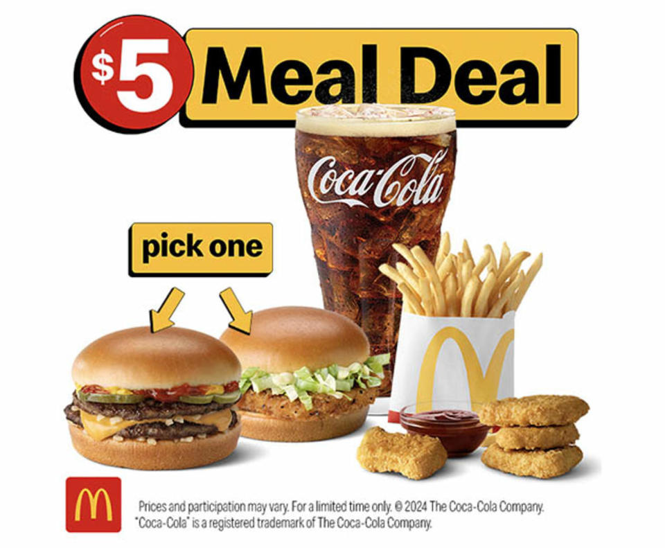 McDonalds Meal Deal. (Courtesy McDonalds)