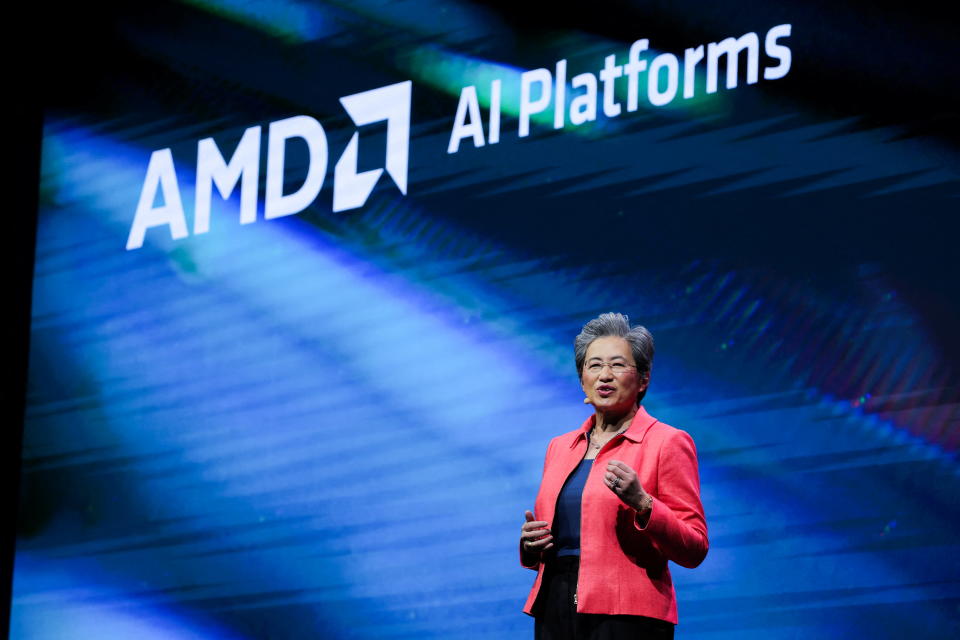 AMD CEO Lisa Su makes the opening speech at COMPUTEX forum in Taipei, Taiwan June 3, 2024. REUTERS/Ann Wang