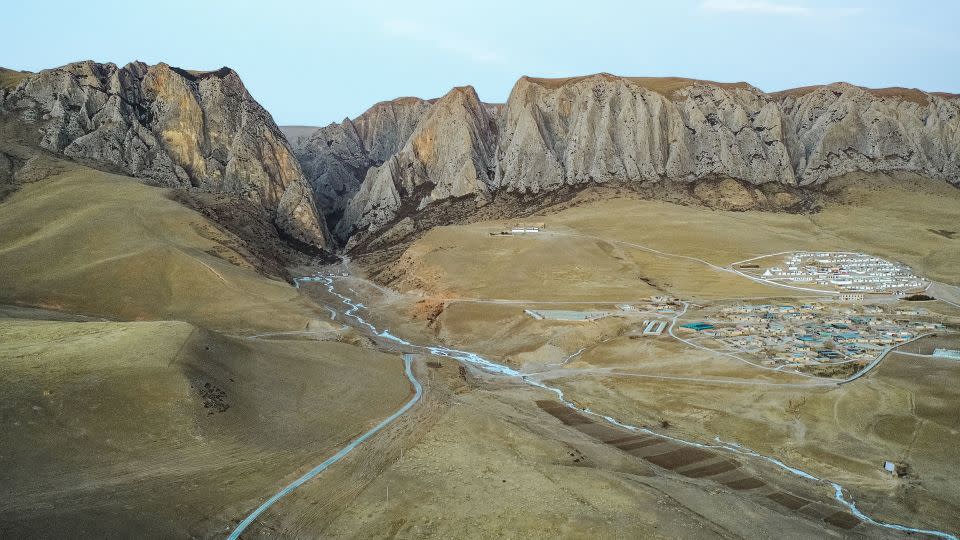 Baishiya Karst Cave is seen at the edge of Ganjia Basin on the Tibetan Plateau. - Dongju Zhang’s group/Lanzhou University