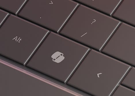 A closer look at the Windows Copilot key. (Image: Microsoft)